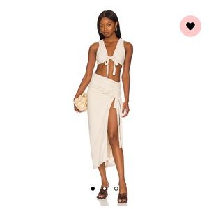 Camila Coelho Merilee midi dress in oatmeal